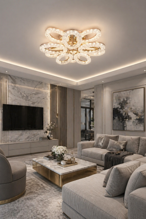 Corpuri de Iluminat Interior - Lustra LED 15360lm, 120W, 3CCT, IP20, auriu - Lucce