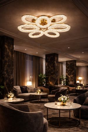 Corpuri de Iluminat Interior - Lustra LED 15360lm 120W 3CCT IP20, auriu - Lucce