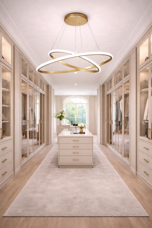 Corpuri de Iluminat Interior - Pendul LED 3300lm, 60W, 2700-5400K, auriu- Halo