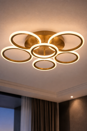 Lustra LED 7500lm 125W 3CCT 7500lm IP20, auriu - Glovy
