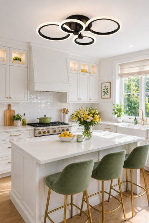 Lustra living LED URBAN, 3150lm, 45W, 3CCT, negru, dimabila [1]