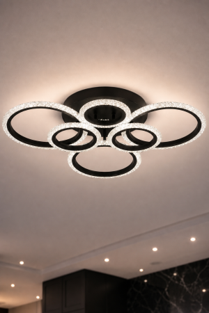 Lustra living LED  6300lm Lumia 90W 3CCT negru dimabila