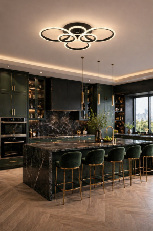 Lustra living LED  6300lm Lumia 90W 3CCT negru dimabila [1]