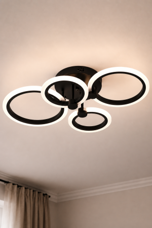 Lustra living LED URBAN, 3150lm, 45W, 3CCT, negru, dimabila