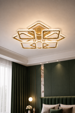 Lustra Veil LED 115W 3CCT 10925lm auriu dimabila