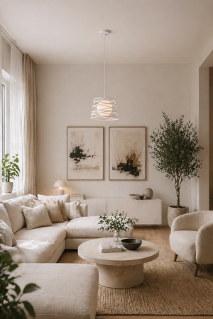 Corpuri de Iluminat Interior - Pendul 1xE27 40W, 100x30cm, alb+crom  - Instar