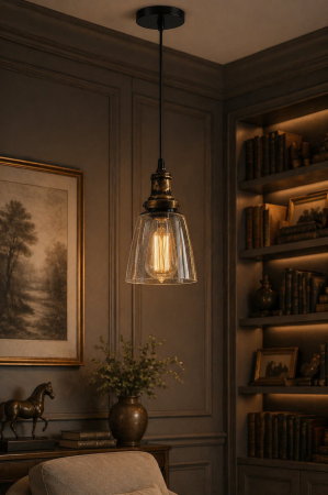 Pendul 1xE27 60W, 100x15cm, bronz -  Edison
