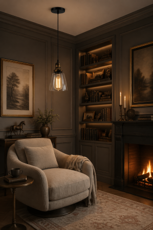 Corpuri de Iluminat Interior - Pendul 1xE27 60W, 100x15cm, bronz -  Edison