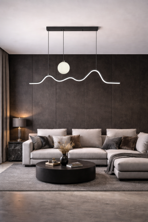 Corpuri de Iluminat Interior - Pendul LED 2380lm, 26W, IP20, 3000-4000-6500K, negru - Hades