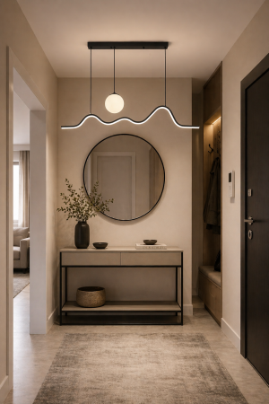 Pendul LED 2380lm, 26W, IP20, 3000-4000-6500K, negru - Hades [2]