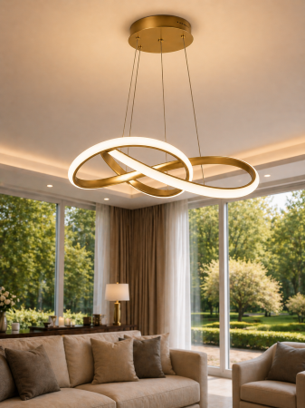 Pendul LED 2560lm, 40W, 60X150cm, 3000-6500K, auriu - Libra