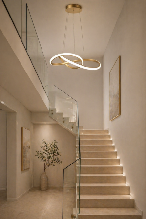 Pendul LED 2560lm, 40W, 60X150cm, 3000-6500K, auriu - Libra [3]