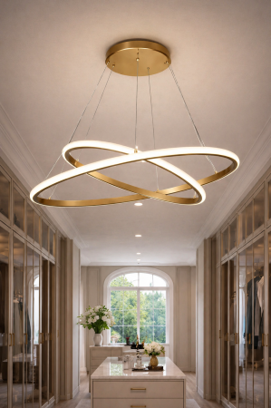Corpuri de Iluminat Interior - Pendul LED 3300lm, 60W, 2700-5400K, auriu- Halo
