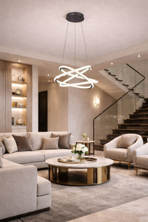 Corpuri de Iluminat Interior - Pendul LED 8400lm 140W 1m 3CCT cu telecomanda, crom -  Style