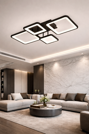 Plafoniera Ambient LED 70W 3CCT 3850lm negru dimabila