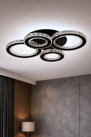 Plafoniera Echo LED 90W 3CCT 6930lm negru dimabilă