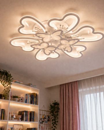 Corpuri de Iluminat Interior - Plafoniera LED 100W 3CCT RGB 8500lm, IP20, alb - Butterfly