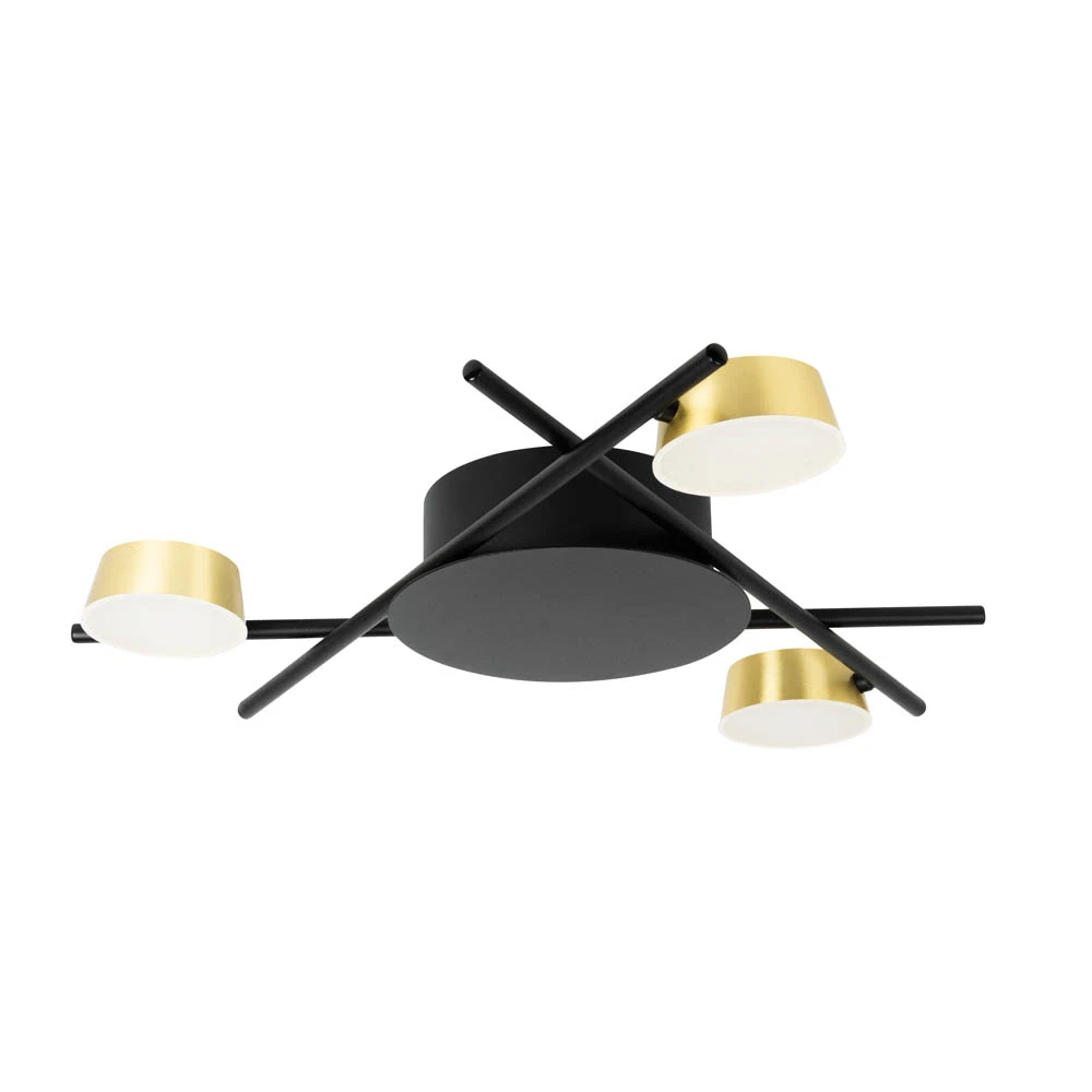 Plafoniera LED 1080lm, 3x6W, 3000K, 590x70mm, negru-auriu - Kira [3]