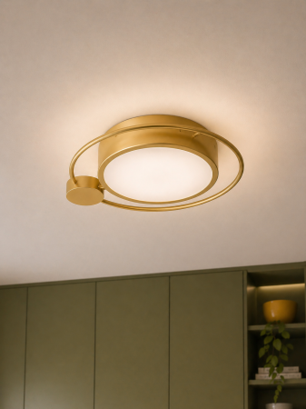 Plafoniera LED 1400lm, 28W, 3000K, 440x70mm, auriu - Moon