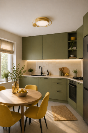 Corpuri de Iluminat Interior - Plafoniera LED 1400lm, 28W, 3000K, 440x70mm, auriu - Moon