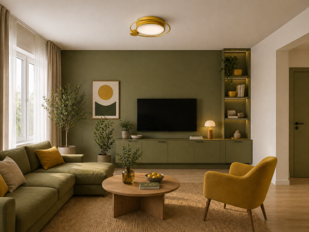 Plafoniera LED 1400lm, 28W, 3000K, 440x70mm, auriu - Moon [1]