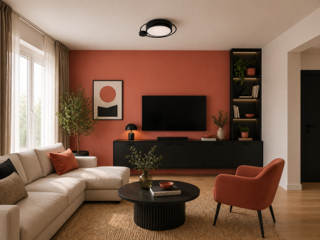 Plafoniera LED 1400lm, 28W, 3000K, 440x70mm, negru - Moon [1]