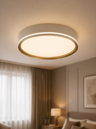 Corpuri de Iluminat Interior - Plafoniera LED 1920lm, 32W, 4000K, alb+auriu - Cleo