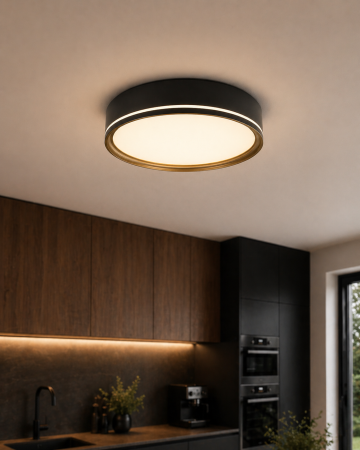 Corpuri de Iluminat Interior - Plafoniera LED 1920lm, 32W, 4000K, negru - Cleo