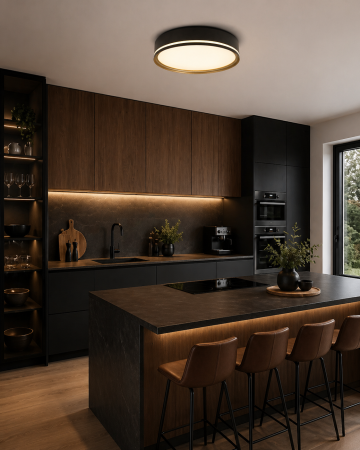 Corpuri de Iluminat Interior - Plafoniera LED 1920lm, 32W, 4000K, negru - Cleo