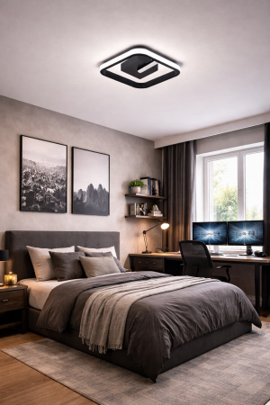 Corpuri de Iluminat Interior - Plafoniera LED 1960lm 28W 3CCT IP20, negru - Veon