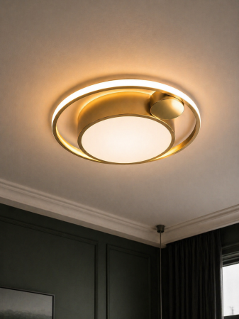Corpuri de Iluminat Interior - Plafoniera LED 1980lm, 36W, 4000K, 420x70mm, auriu - Yumo