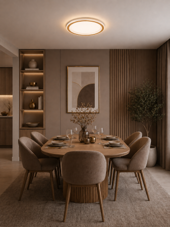 Corpuri de Iluminat Interior - Plafoniera LED 2040lm, 30W, 3000-6500K, 30cm, auriu - Gold