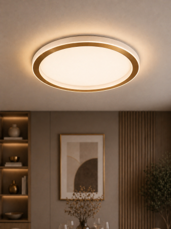 Corpuri de Iluminat Interior - Plafoniera LED 2040lm, 30W, 3000-6500K, 30cm, auriu - Gold
