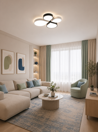 Plafoniera LED 2560lm, 50W, 3000-6000K, alb+negru - Cicek [2]