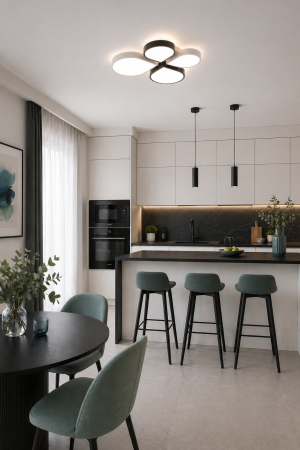 Plafoniera LED 2560lm, 50W, 3000-6000K, alb+negru - Cicek [1]