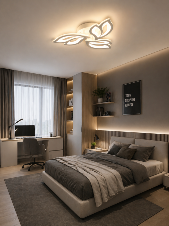 Plafoniera LED 2800lm, 40W, 3CCT cu telecomanda, alb - Leaf [1]