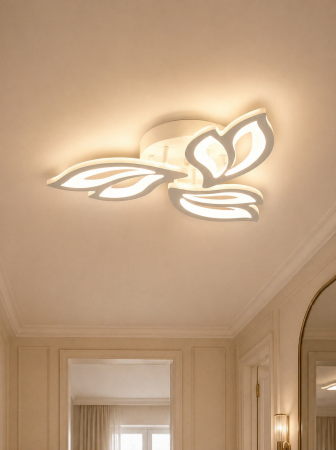 Corpuri de Iluminat Interior - Plafoniera LED 2800lm, 40W, 3CCT cu telecomanda, alb - Leaf