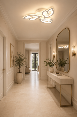 Corpuri de Iluminat Interior - Plafoniera LED 2800lm, 40W, 3CCT cu telecomanda, alb - Leaf