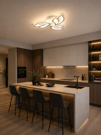 Plafoniera LED 2800lm, 40W, 3CCT cu telecomanda, alb - Leaf [2]