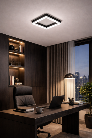 Corpuri de Iluminat Interior - Plafoniera LED 2975lm 35W 3CCT negru si alb - Elya