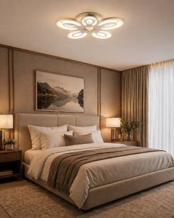 Plafoniera LED 3360lm, 80W, 3CCT cu telecomanda, alb - Petal [4]