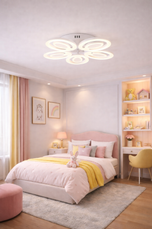 Corpuri de Iluminat Interior - Plafoniera LED 3360lm, 80W, 3CCT cu telecomanda, alb - Petal