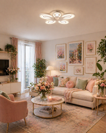 Plafoniera LED 3360lm, 80W, 3CCT cu telecomanda, alb - Petal [1]