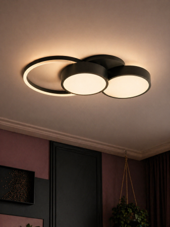 Corpuri de Iluminat Interior - Plafoniera LED 3850lm, 55W, IP20, negru - Sobek
