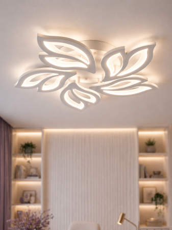 Corpuri de Iluminat Interior - Plafoniera LED 4080lm, 68W, 3CCT cu telecomanda, alb - Leaf
