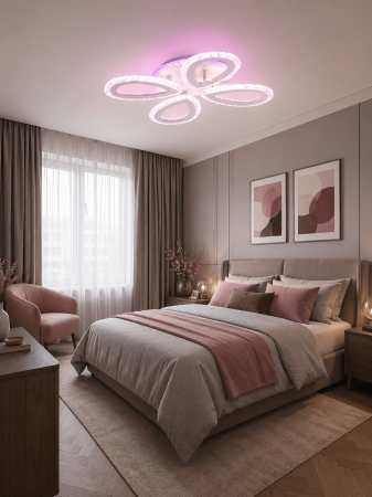 Plafoniera LED 4400lm, 55W, 3CCT+RGB cu telecomanda, alb - Ice [1]