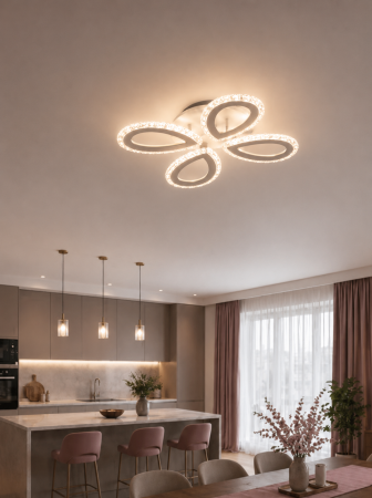 Corpuri de Iluminat Interior - Plafoniera LED 4400lm, 55W, 3CCT+RGB cu telecomanda, alb - Ice