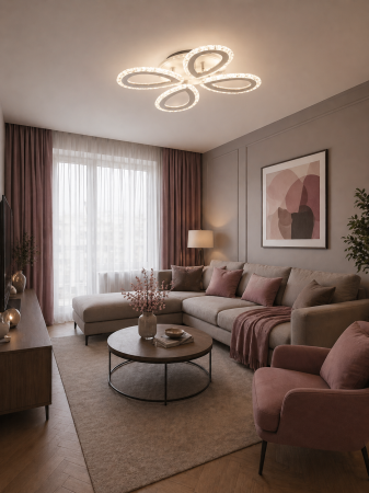 Plafoniera LED 4400lm, 55W, 3CCT+RGB cu telecomanda, alb - Ice [2]