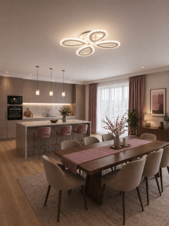 Plafoniera LED 4400lm, 55W, 3CCT+RGB cu telecomanda, alb - Ice [3]