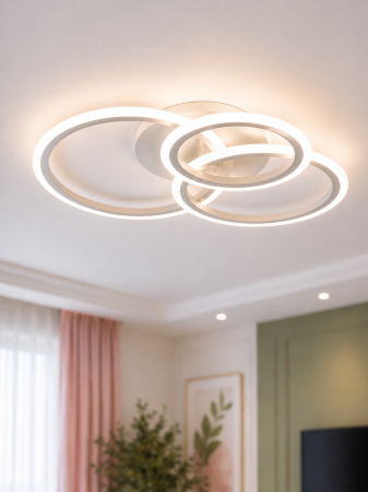 Corpuri de Iluminat Interior - Plafoniera LED 6300lm, 90W, 3CCT cu telecomanda, alb - Circle